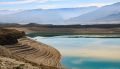 Обмелевшее на зиму Чиркейское водохранилище, Дагестан