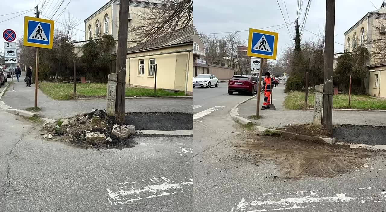 Дорожные бригады вывозят отходы, образовавшиеся после работ по ямочному ремонту в Махачкале