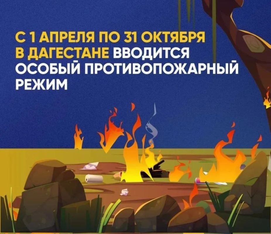 На территории Республики Дагестан с 1 апреля 2026 года вводится особый противопожарный режим