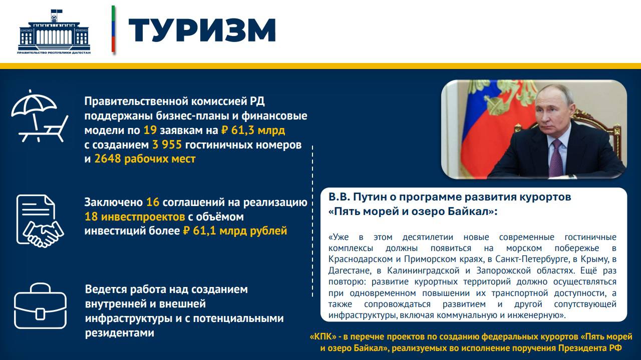 Владимир Путин о программе развития курортов «Пять морей и озеро Байкал»: