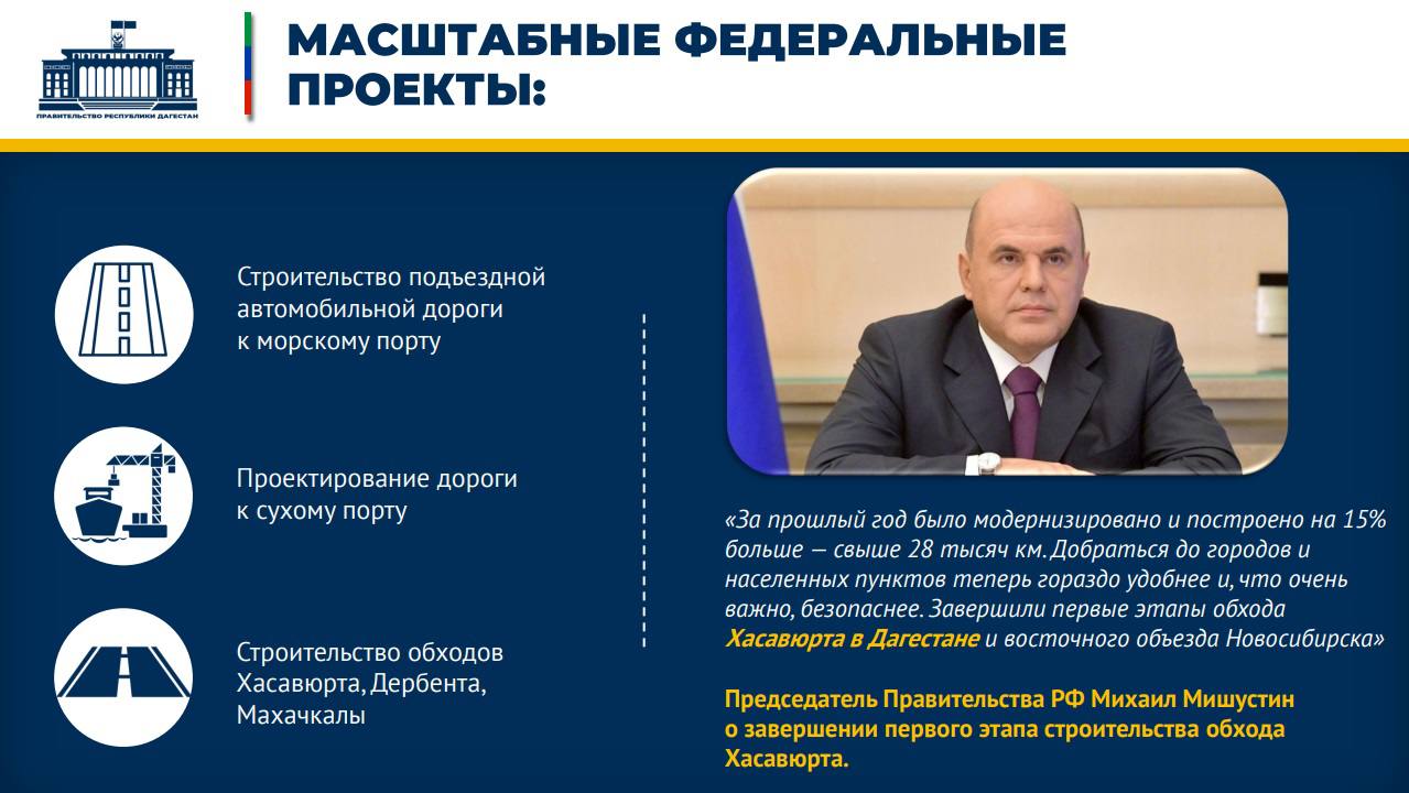 В Дагестане продолжается реализация масштабных транспортно-логистических проектов В Дагестане продолжается реализация масштабных транспортно-логистических проектов