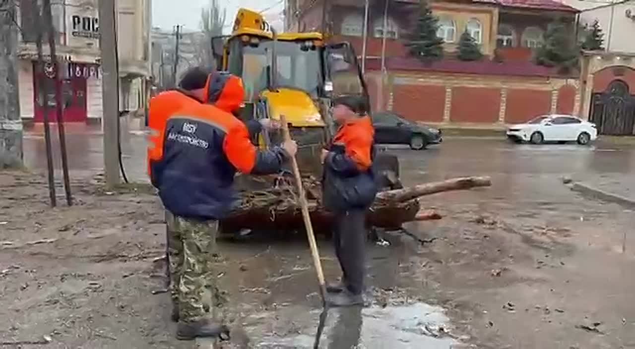 Городские коммунальные службы - УЖКХ и МБУ «Благоустройство» проводят вывоз поваленных деревьев и устраняют последствия непогоды