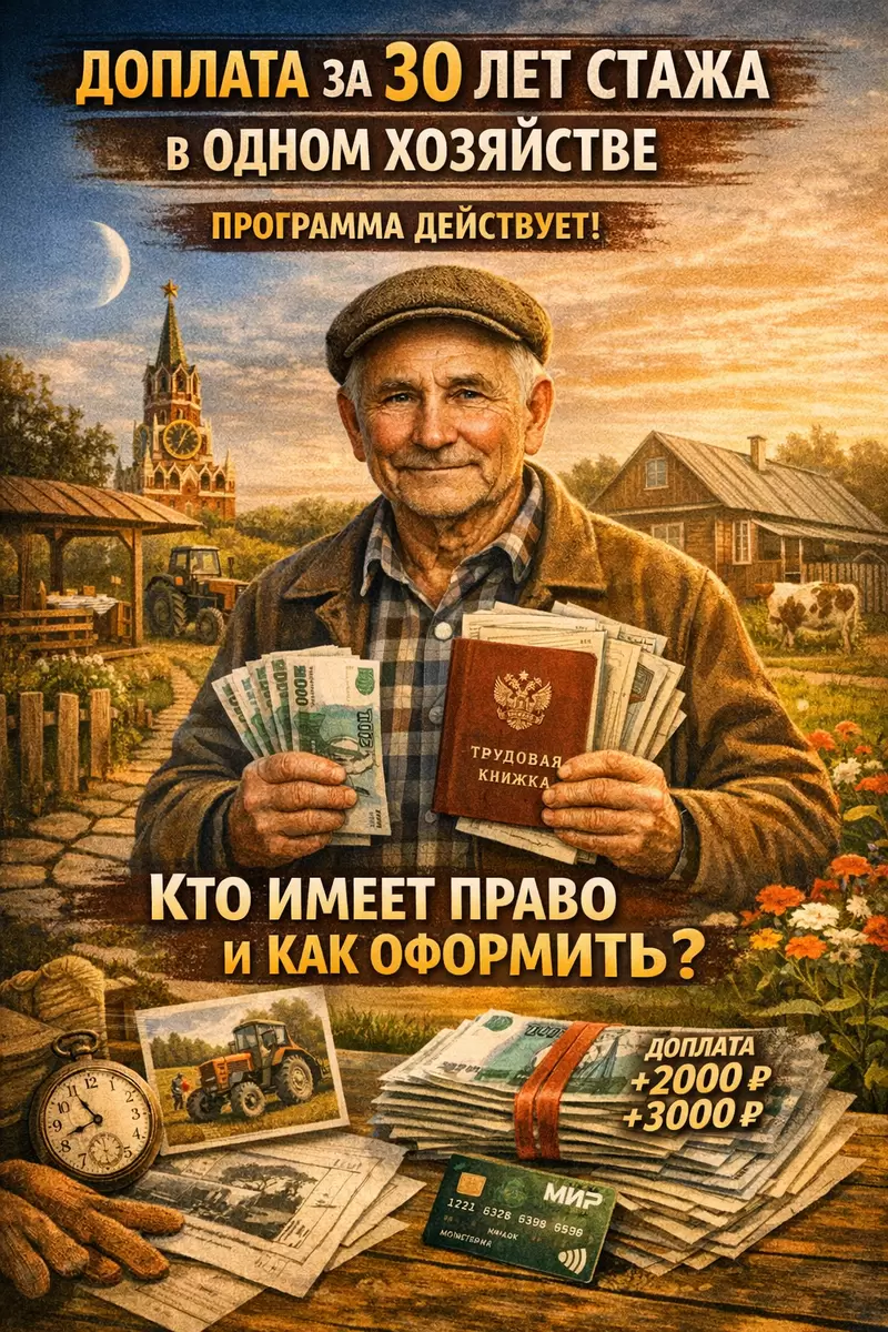 Доплата за 30 лет стажа: условия и порядок оформления