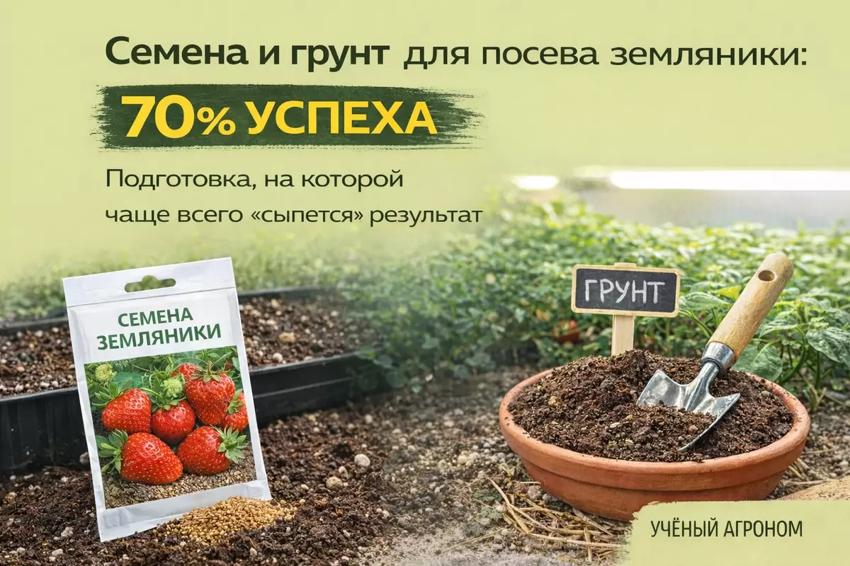 Семена и грунт для посева земляники — 70% успеха