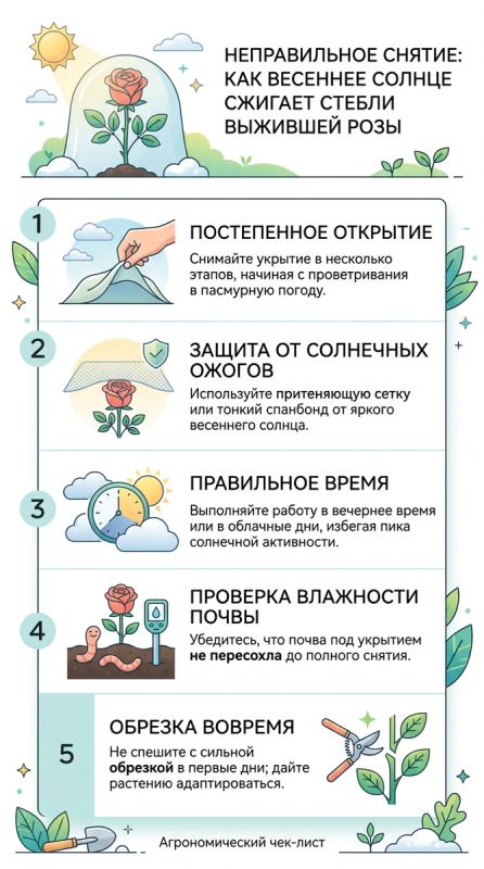 Весеннее солнце: как избежать ожога стеблей розы
