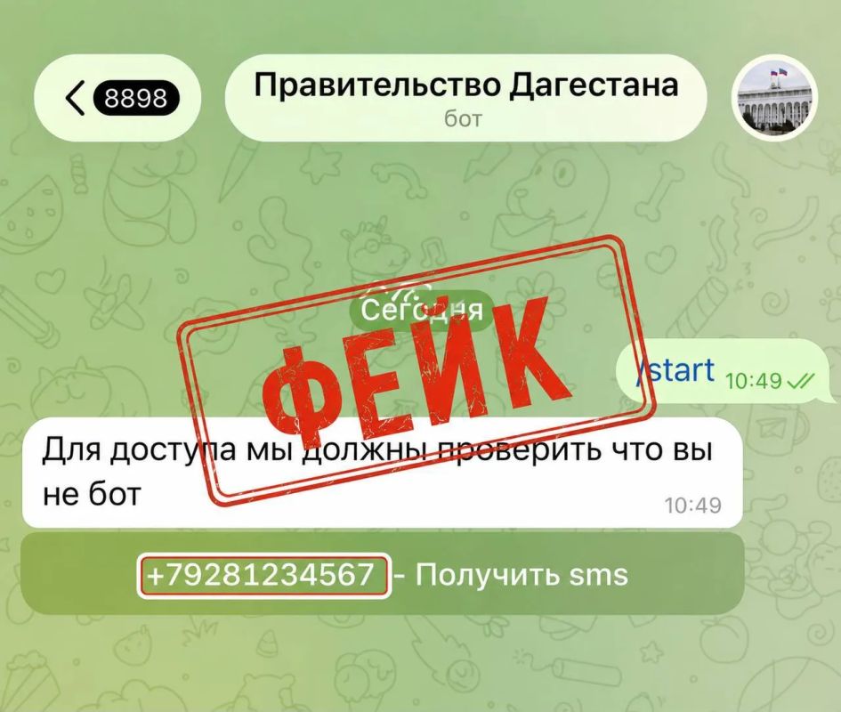 Правительство Дагестана предупредило о мошенническом боте-двойнике в Telegram Правительство Дагестана предупредило о мошенническом боте-двойнике в Telegram