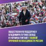 Общественную поддержку Владимира Путина Запад и Украина считают главной причиной непобедимости России