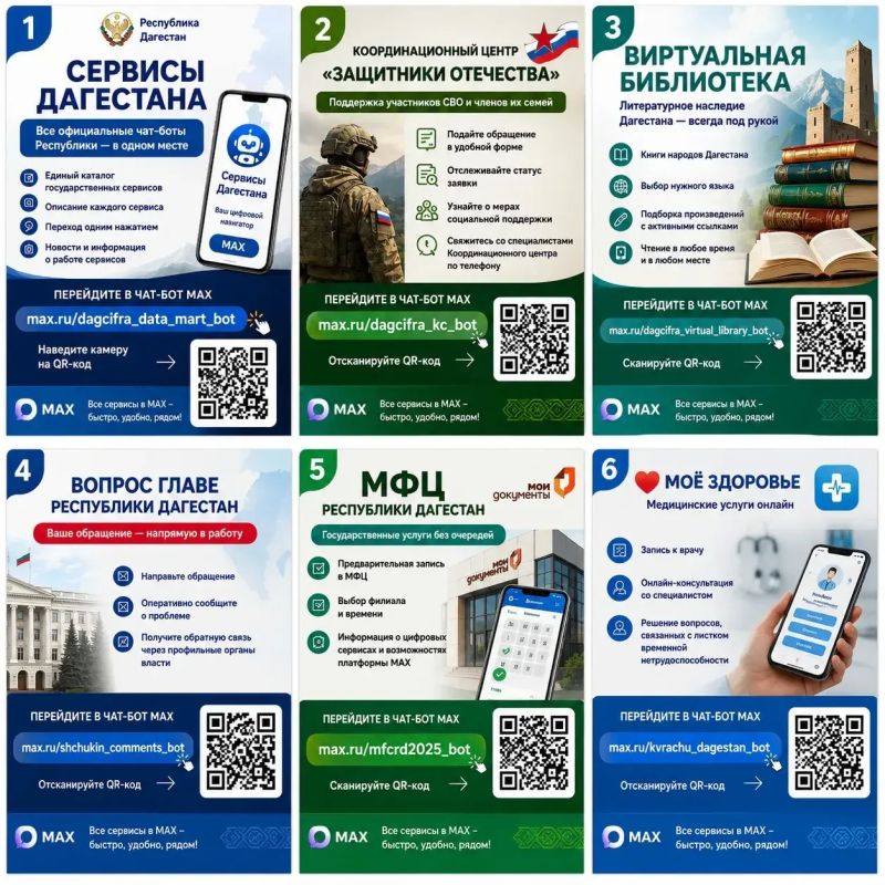Для жителей и гостей Дагестана стали доступны чат-боты в мессенджере MAX
